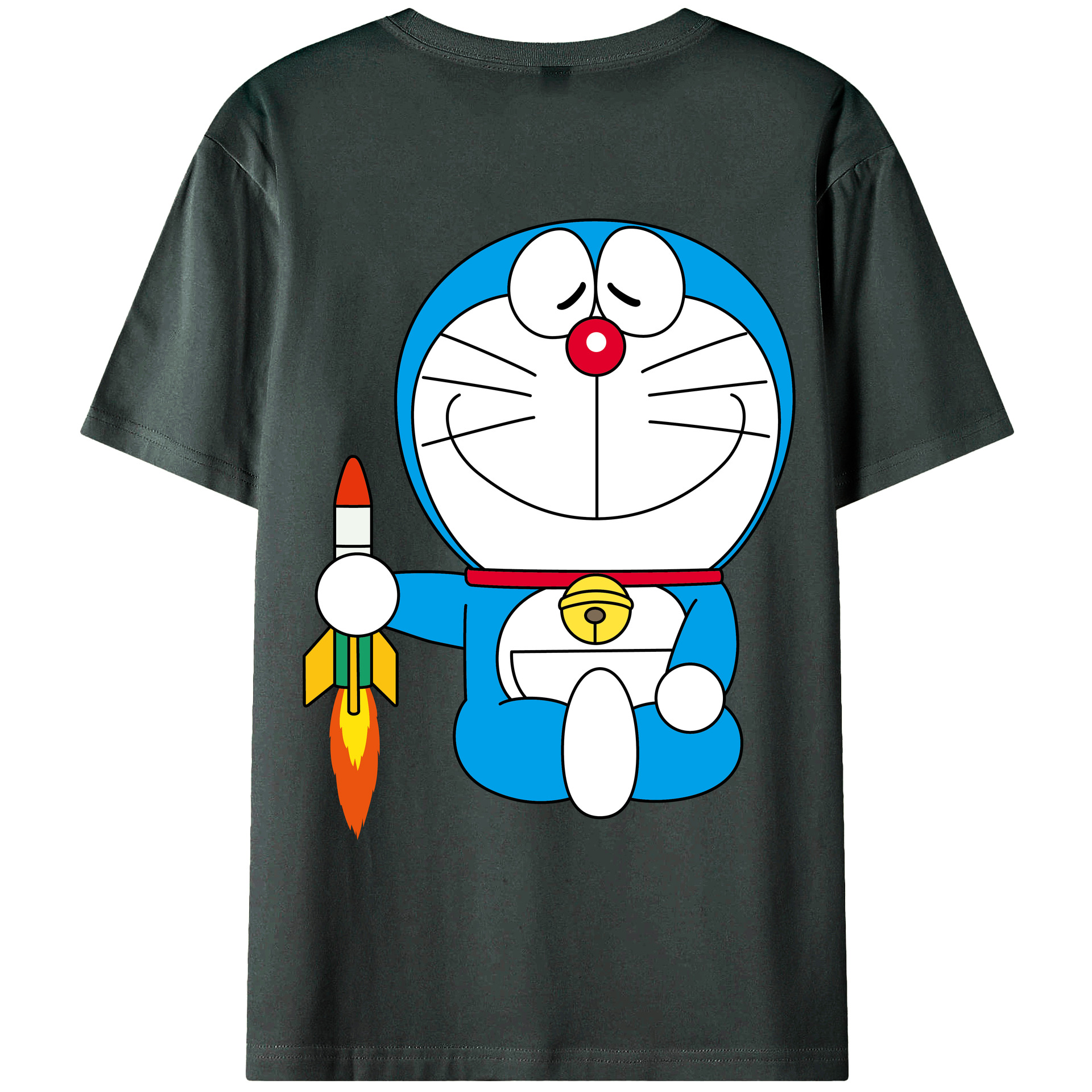 （画像用） ドラえもん Doraemon 綿100％ メンズ半袖Tシャツ（バックプリント） 通気性